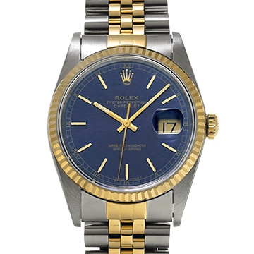 ロレックス デイトジャスト 16233 ブルー メンズ 時計 【中古】【wristwatch】