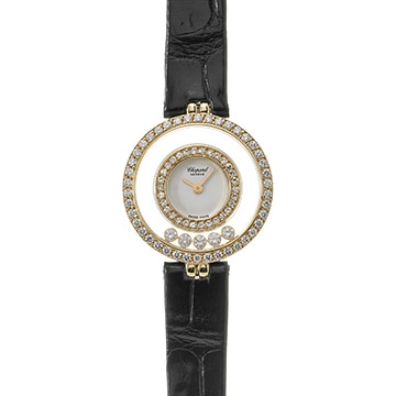 ショパール ハッピーダイヤモンド 20/4801 ホワイト レディース 時計 【中古】【wristwatch】