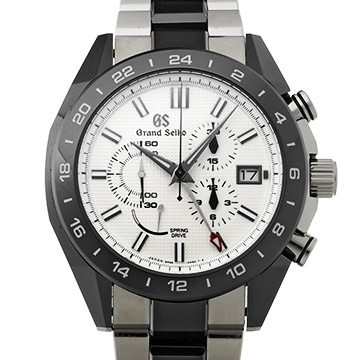 グランドセイコー スポーツコレクション スプリングドライブ クロノグラフ GMT SBGC221 ホワイト メンズ 時計 【中古】【wristwatch】