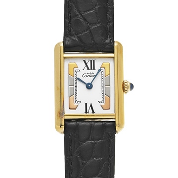 カルティエ マストタンク ヴェルメイユ SM W1006354 ホワイト レディース 時計 【中古】【wristwatch】