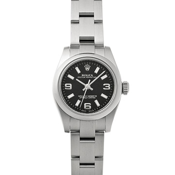 ロレックス オイスターパーペチュアル 26 176200 ブラック レディース 時計 【中古】【wristwatch】
