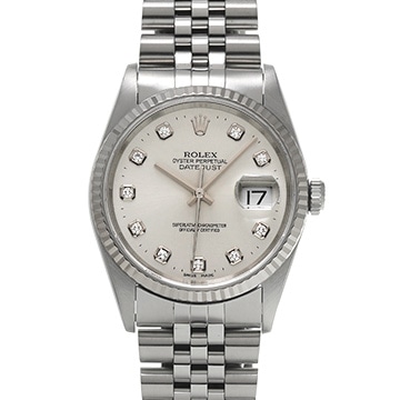 ロレックス デイトジャスト 36 16234G シルバー/ダイヤモンド メンズ 時計 【中古】【wristwatch】