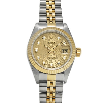 ロレックス デイトジャスト 26 69173G シャンパンコンピュータ/ダイヤモンド レディース 時計 【中古】【wristwatch】