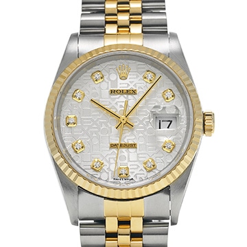 ロレックス デイトジャスト 16233G シルバーコンピュータ/ダイヤモンド メンズ 時計 【中古】【wristwatch】