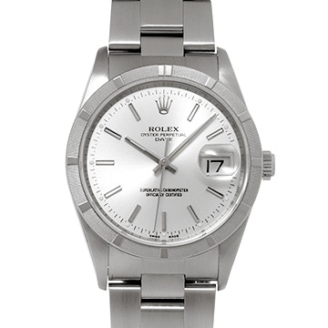 ロレックス オイスターパーペチュアル デイト 15210 シルバー メンズ 時計 【中古】【wristwatch】