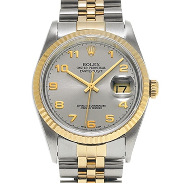 ロレックス デイトジャスト 16233 グレー メンズ 時計 【中古】【wristwatch】