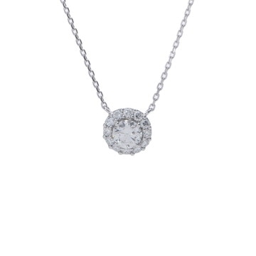 グラフ アイコンラウンド ネックレス 0.41ct シルバー RGP619 K18ホワイトゴールド WG レディース ジュエリー 【中古】【jewelry】