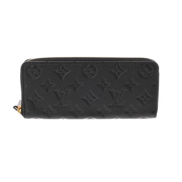 ルイ ヴィトン モノグラムアンプラント ポルトフォイユクレマンス ノワール M60171 レザー レディース 財布 【中古】【purse】