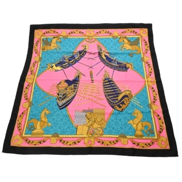 エルメス カレ90 LES BISSONE DE VENISE マルチカラー シルク100％ レディース 【中古】【other】