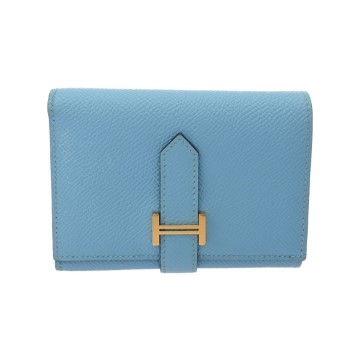 エルメス ベアン コンビネ ヴェルソ セレスト/ヴェールジェイド ヴォーエプソン レディース 財布 【中古】【purse】