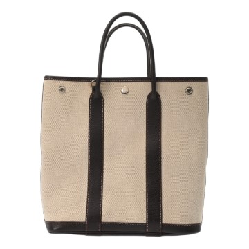 エルメス ガーデンファイル PM エクリュ/マロン トワルアッシュ/レザー ユニセックス バッグ 【中古】【bag】