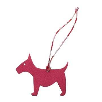 エルメス プティH チャーム イヌ ローズメキシコ トゴ/シルク ユニセックス 【中古】【other】