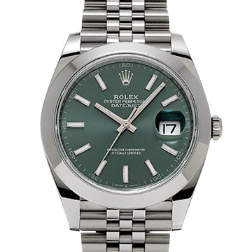 ロレックス デイトジャスト 41 126300 ミントグリーン メンズ 時計 【中古】【wristwatch】