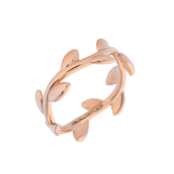 ティファニー オリーブリーフ リング #7 ピンク K18ピンクゴールド PG レディース ジュエリー 【中古】【jewelry】