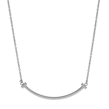 ティファニー Tスマイル ネックレス スモール シルバー K18ホワイトゴールド WG レディース ジュエリー 【中古】【jewelry】