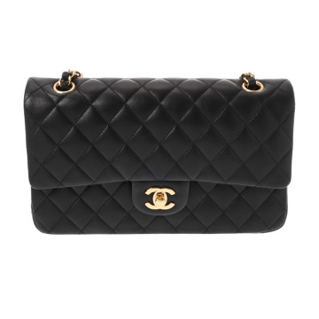 シャネル マトラッセ 11.12 クラシック ハンドバッグ 25 ブラック A01112 ラムスキン レディース バッグ 【中古】【bag】