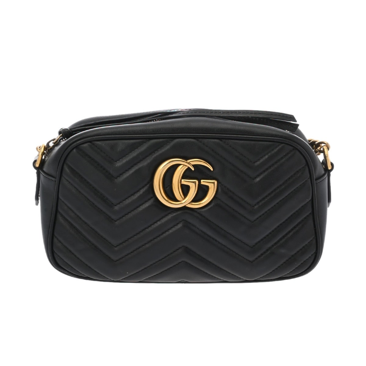 グッチ GGマーモント スモール カメラバッグ ブラック 447632 キルティングレザー レディース バッグ 【中古】【bag】