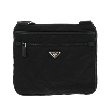 プラダ ショルダーバッグ ブラック 2VH251 ナイロン/サフィアーノレザー レディース バッグ 【中古】【bag】