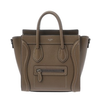 セリーヌ ラゲージ ナノ スリ 189243DRU.09SO ドラムドカーフ レディース バッグ 【中古】【bag】