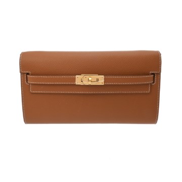 エルメス ケリーウォレット ロングトゥーゴー ゴールド ヴォーエプソン レディース 財布 【中古】【purse】
