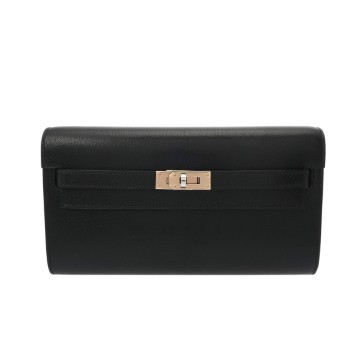 エルメス ケリーウォレット ロングトゥーゴー ブラック シェーブルシャムキラ レディース 財布 【未使用】【purse】