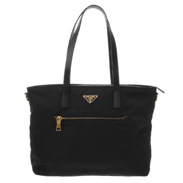プラダ 2Way トートバッグ ブラック BR4842 ナイロン/サフィアーノレザー レディース バッグ 【中古】【bag】