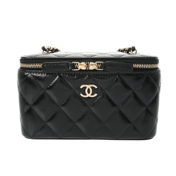 シャネル マトラッセ スモールヴァニティケース ブラック AS3875 グレインドカーフスキン レディース バッグ 【中古】【bag】