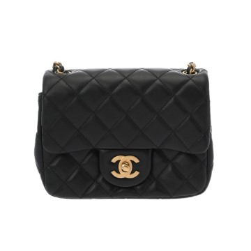 シャネル マトラッセ ミニフラップバッグ ブラック ラムスキン レディース バッグ 【中古】【bag】