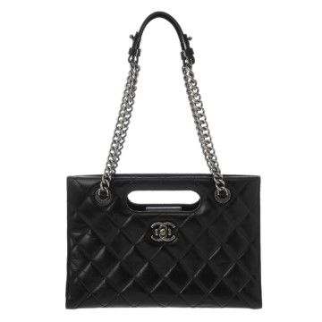 シャネル ボーイシャネル チェーントート ブラック カーフスキン レディース バッグ 【中古】【bag】