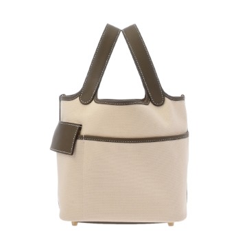 エルメス ピコタン ロックPM カーゴ エクリュ/エトゥープ トワルゴエラン/ヴォースイフト レディース バッグ 【中古】【bag】