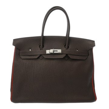 エルメス バーキン 35 ショコラ/ルージュカザック フィヨルド レディース バッグ 【中古】【bag】