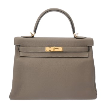 エルメス ケリー 32 内縫い グリアスファルト トゴ レディース バッグ 【中古】【bag】