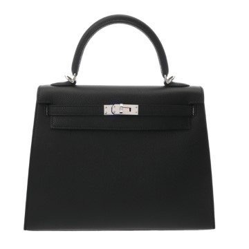 エルメス ケリー 25 外縫い ブラック ヴォーエプソン レディース バッグ 【中古】【bag】