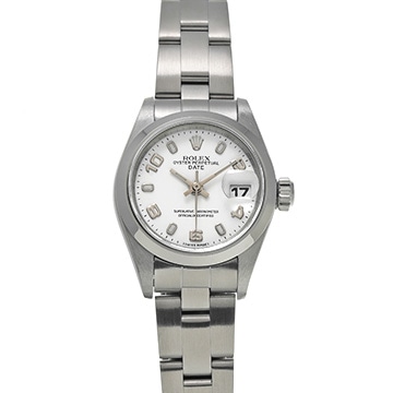 ロレックス オイスターパーペチュアル デイト 69160 ホワイト レディース 時計 【中古】【wristwatch】