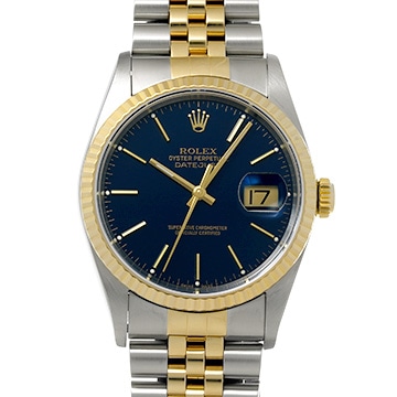 ロレックス デイトジャスト 16233 ブルー メンズ 時計 【中古】【wristwatch】