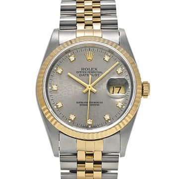 ロレックス デイトジャスト 16233G グレーコンピュータ/ダイヤモンド メンズ 時計 【中古】【wristwatch】