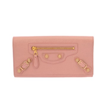 バレンシアガ ジャイアントコンチネンタルウォレット ピンク 253054 レザー レディース 財布 【中古】【purse】