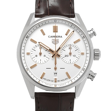 タグ ホイヤー カレラ ホイヤー02 クロノグラフ CBN2013.FC6483 ホワイト メンズ 時計 【中古】【wristwatch】