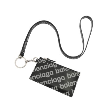 バレンシアガ コイン＆カードケース ブラック 594548 レザー レディース 【中古】【other】