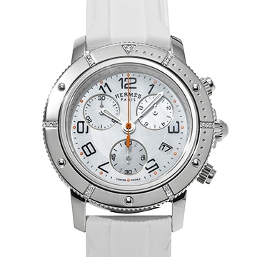 エルメス クリッパー クロノグラフ CP2.430 ホワイトシェル メンズ 時計 【中古】【wristwatch】