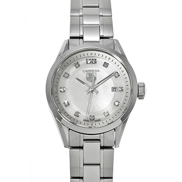 タグ ホイヤー カレラ クォーツ WV1411.BA0793 ホワイトシェル/ダイヤモンド レディース 時計 【中古】【wristwatch】