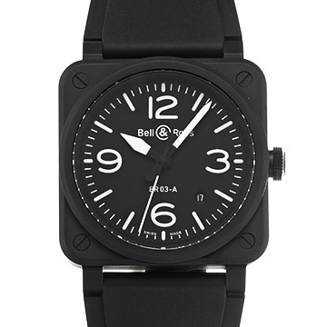 ベル＆ロス BR 03 ブラックマット BR03A-BL-CE/SRB ブラック メンズ 時計 【中古】【wristwatch】
