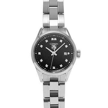 タグ ホイヤー カレラ クォーツ WV1410.BA0793 ブラック/ダイヤモンド レディース 時計 【中古】【wristwatch】