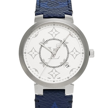 ルイ ヴィトン タンブールスリム モノグラム  QA120Z マット・ホワイト メンズ 時計 【中古】【wristwatch】