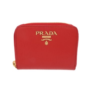 プラダ レッド 1MM268 レディース 財布 【中古】【purse】