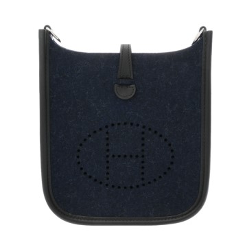 エルメス エヴリン TPM ブルーニュイ/ブラック フェルト/ヴォースイフト レディース バッグ 【中古】【bag】