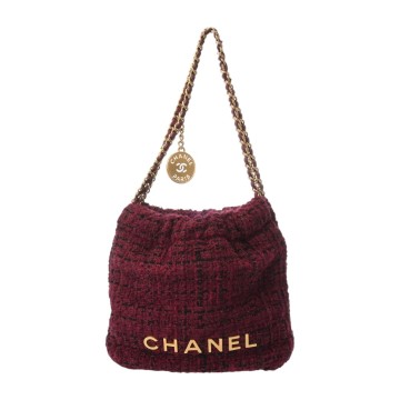 シャネル CHANEL22 ミニ ハンドバッグ CHANEL22 ボルドー AS3980 ツイード レディース バッグ 【中古】【bag】