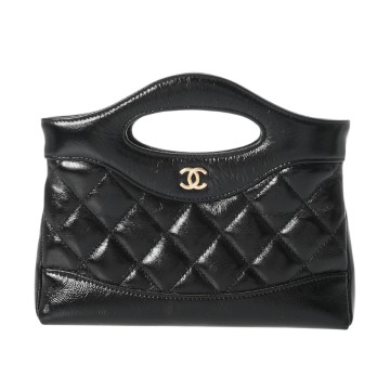 シャネル マトラッセ チェーンクラッチ CHANEL31 ブラック AP3656 シャイニーカーフスキン レディース バッグ 【中古】【bag】