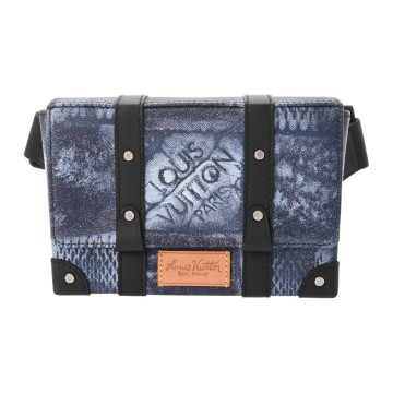 ルイ ヴィトン ダミエソルト トランクスリングバッグ マリーン N50061 レザー メンズ バッグ 【中古】【bag】
