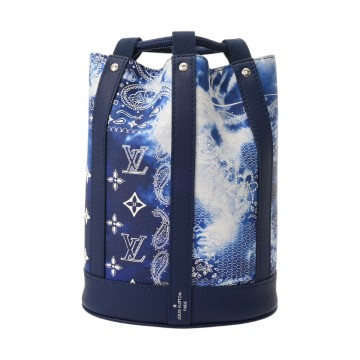 ルイ ヴィトン モノグラムバンダナ ランドネ PM ブルー M20562 レザー レディース バッグ 【中古】【bag】